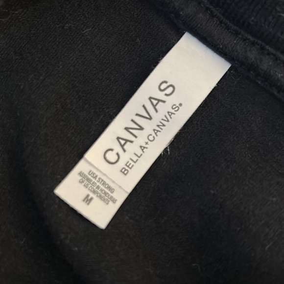 Canvas Black Floral Short Sleeve T-Shirt Size Medium - Picture 4 of 5